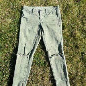 Mossimo Sage Green Skinny Jeans (Mid-rise)